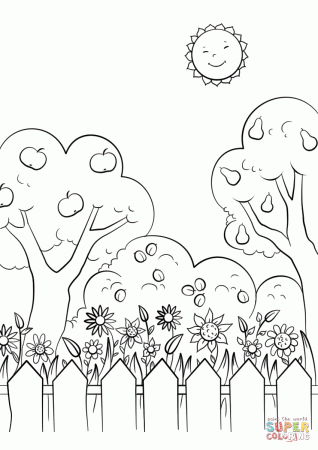 Beautiful Garden coloring page | Free Printable Coloring Pages