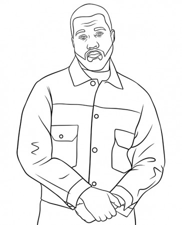 Rapper coloring page Kanye West - Topcoloringpages.net