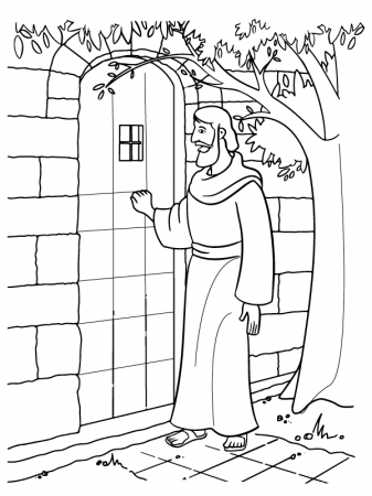 Jesus Christ Knocking on the Door Coloring Page - Free Printable Coloring  Pages for Kids