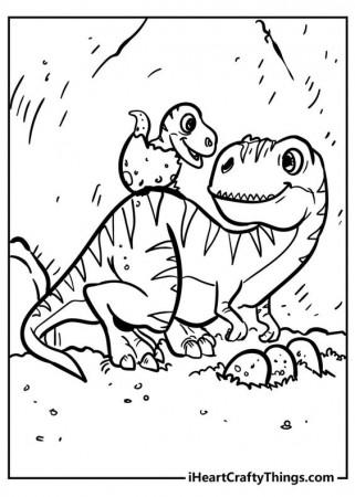 35+ Cute Dinosaur Coloring Pages With Instant Download