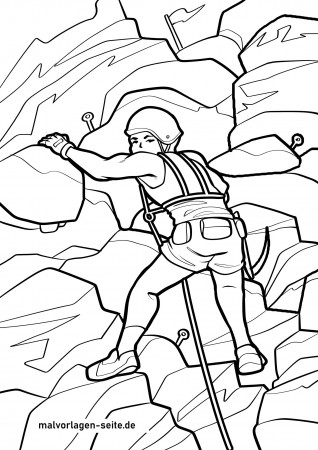 Premium Vector | Rock Climbing Coloring Page For Kids - Coloring Home