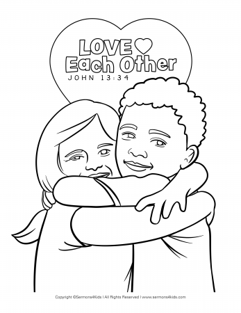 Love Each Other Coloring Page | Sermons4Kids