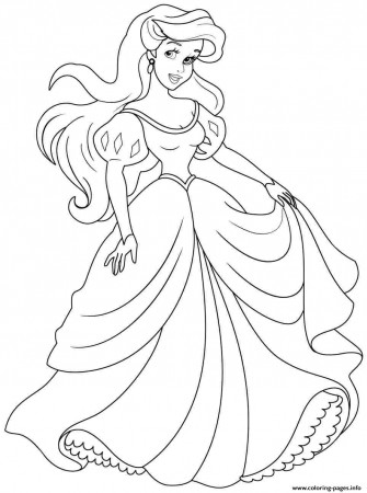 Princess Ariel Human Coloring Pages