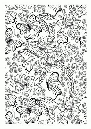 Insect - Coloring Pages for adults : coloring-adult-butterflys
