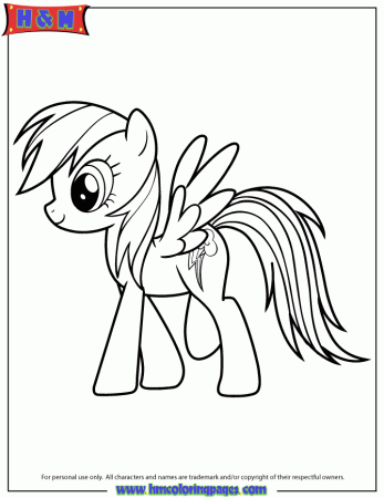 Rainbow Dash My Little Pony Cartoon Coloring Page Coloring Pages ...