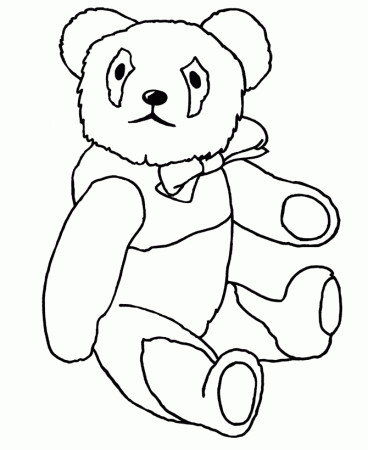 Toy Animal Coloring Pages | Teddy Bear Panda Coloring Page and 