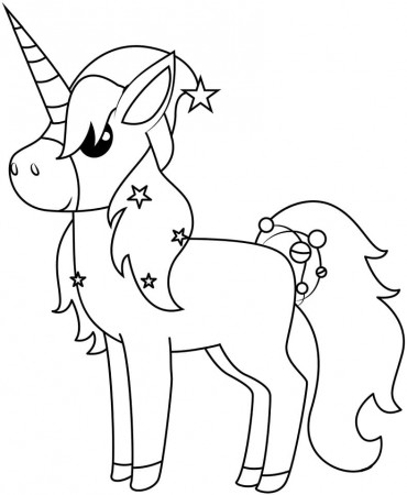Christmas Unicorn Coloring Page - Free Printable Coloring Pages for Kids