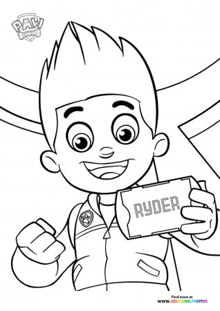 Ryder with tablet - Coloring Pages for kids