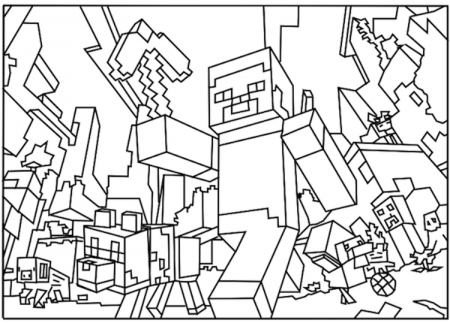 minecraft colouring pages - Clip Art Library