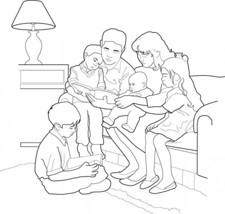 Coloring Pages Of Families Going To Church - Coloring Page