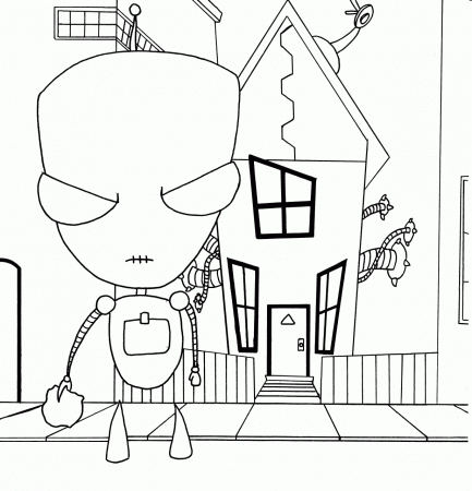 Gir Coloring Pages From Invader Zim - Coloring Page