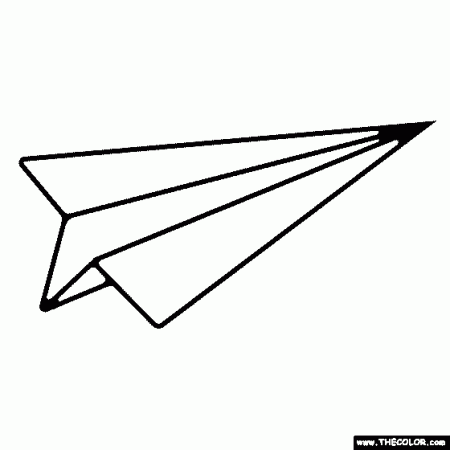 Paper Airplane Coloring Page