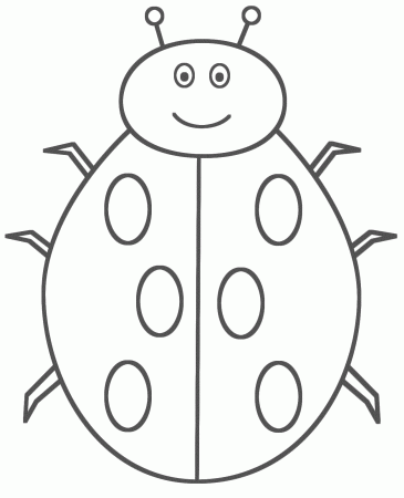 Ladybug Smiling - Coloring Page (Insects)