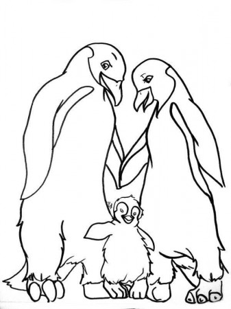 Mumble and His Parents in Happy Feet Coloring Pages: Mumble and ...