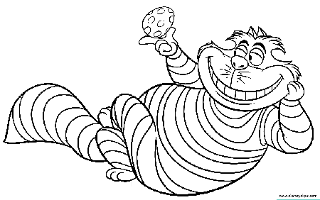 Cheshire Cat Easter Coloring Page