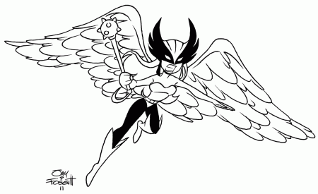 Hawk Girl Coloring Page