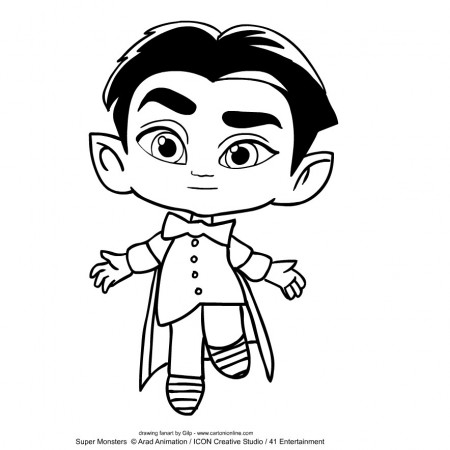 Drac Shadows from Super Monsters coloring page
