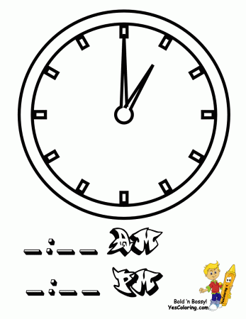 Smooth Clock Coloring Sheets | Free 25 Clock Faces | Hours Minutes