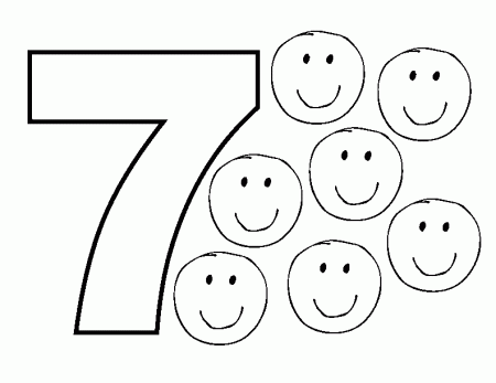 number seven coloring pages