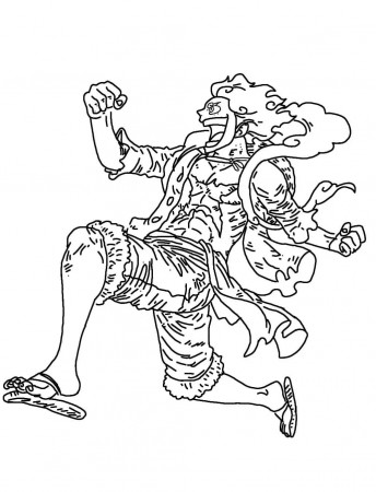 Luffy Gear 5 Coloring Pages from one ...