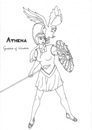 Athena Greek Goddess Coloring Pages at GetDrawings | Free download