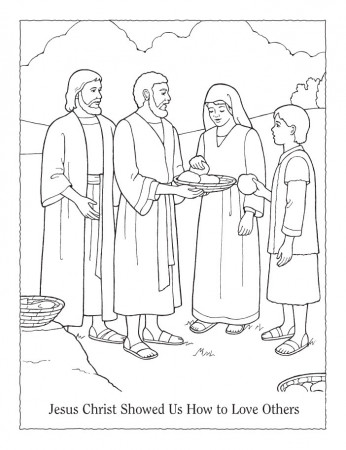 Loaves And Fishes Coloring Page Page 1