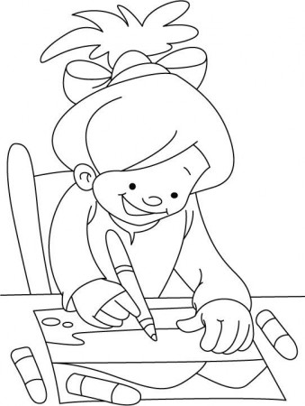 Writing coloring page | Cute drawings, Coloring pages ...