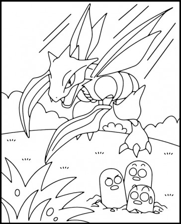 Scyther coloring page Pokemon dragon - Topcoloringpages.net