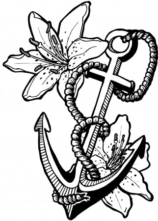 Anchor Coloring Page Anchor With Rope Coloring Page Free Printable ...