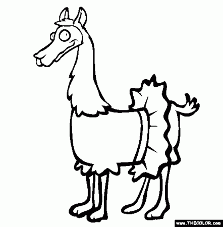 Llama In A Tutu Online Coloring Page
