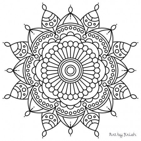 106 Printable Intricate Mandala Coloring Pages by KrishTheBrand ...