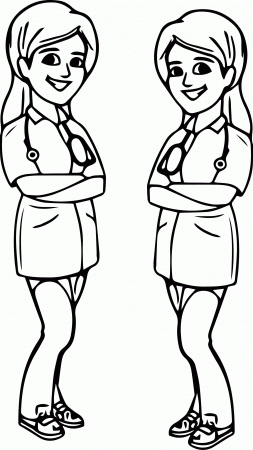 Female Physician With Stethoscope Coloring Page | Wecoloringpage