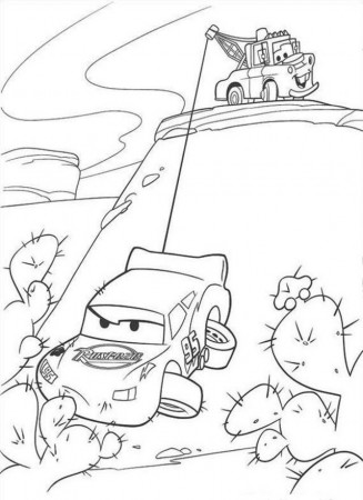 Download Mater And The Angry Mc Queen Disney Cars Coloring Pages 