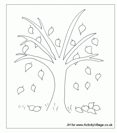 falling leaves coloring pages fall trees