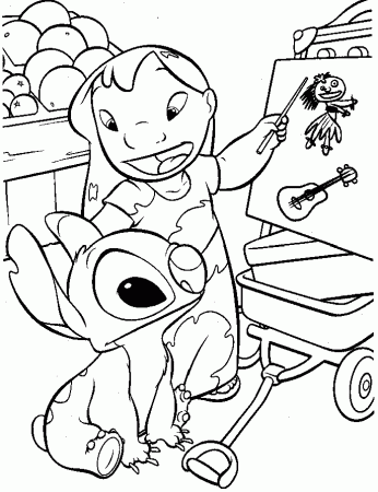 Pudgy Bunny's Lilo & Stitch Coloring Pages