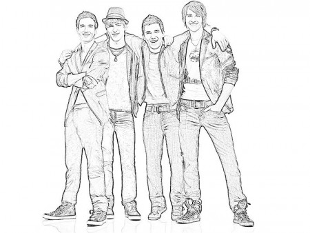 Big Time Rush en blanco Colouring Pages