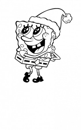 Spongebob in Christmas Coloring Page | Kids Coloring Page
