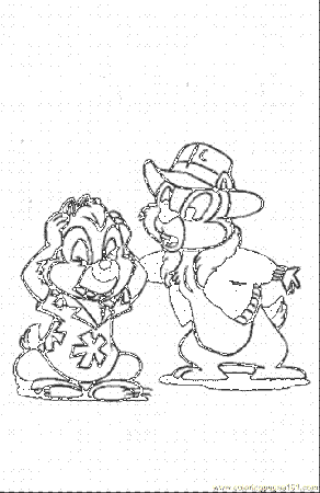 Coloring Pages Chip Is Teaching Dale (Cartoons > Others) - free 
