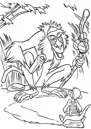 Rafiki And Adult Simba Lion King Coloring Pages - Disney Coloring 