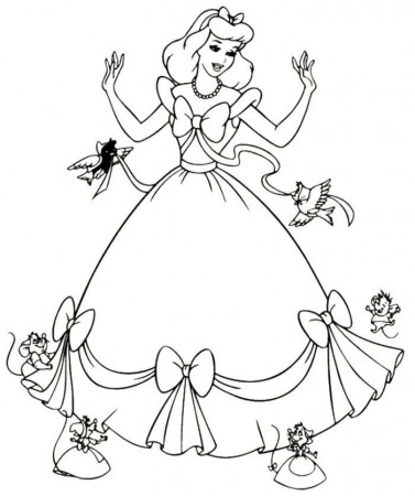 cinderella dress Colouring Pages