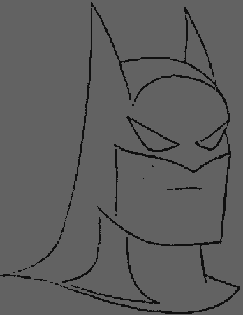 Batman Face Coloring For Kids - Batman Cartoon Coloring Pages 