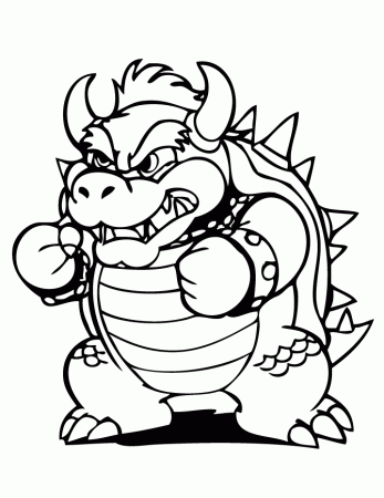 Free Printable Bowser Coloring Pages | H & M Coloring Pages