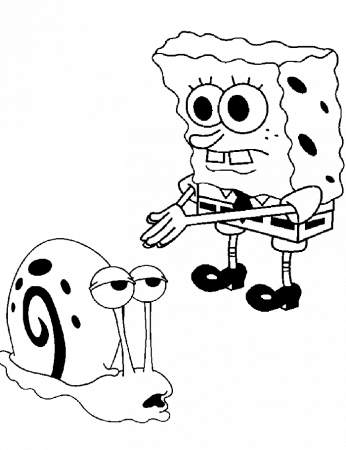 Spongebob And Gary Coloring Page - Spongebob Coloring Pages : Free 