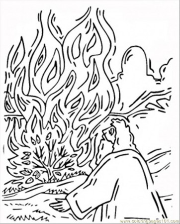 Free Moses Burning Bush Coloring Page