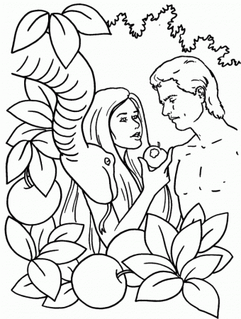 Eve In The Garden Colouring Pages 153203 Adam And Eve Coloring Pages