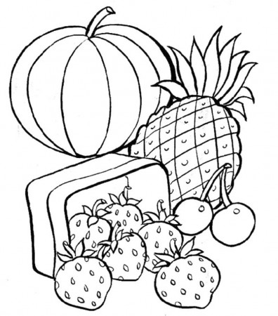 Healthy Food Coloring Pages : Healthy Food Fruit And Vegetables 