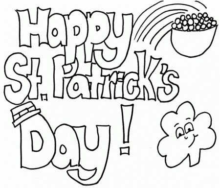 Printable Happy St Patrick's Day Coloring Sheets Printable 