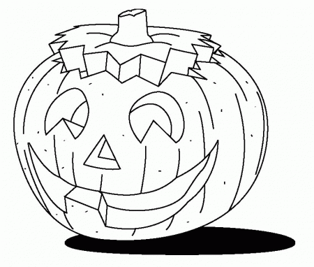 Cute Halloween Pumpkin Coloring Page Source - deColoring