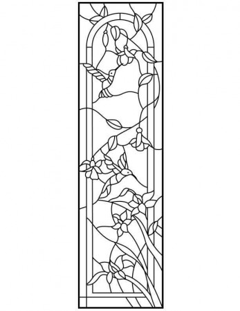 hummingbirds and flowers transom | Glass: Stained Glass