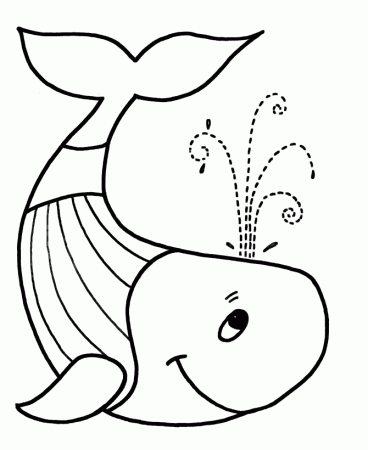 Child Simple Fish Coloring Sheets For Toddlers